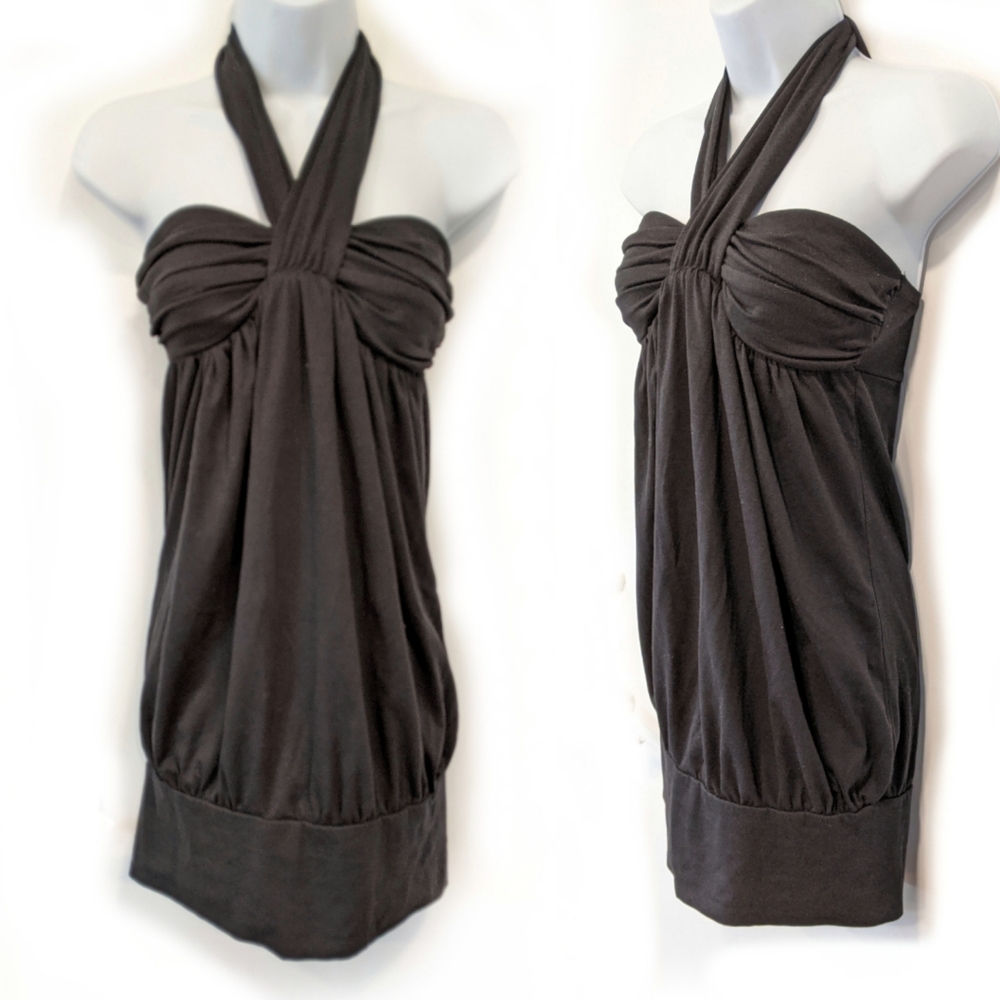 Black Halter Mini Dress or Long Shirt